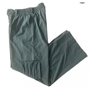 Aerie Offline Green Baggy Cargo Nylon Utility Pants Medium Drawstring Wide Leg
